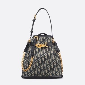 Medium C'est Dior Bag In Oblique Motif Canvas Blue