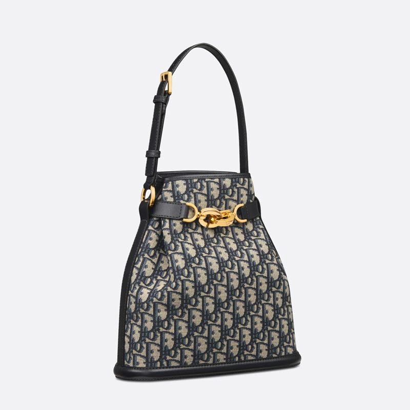 Medium C'est Dior Bag In Oblique Motif Canvas Blue - Image 2