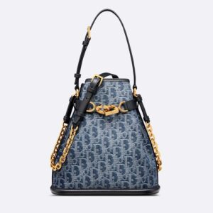 Medium C'est Dior Bag In Oblique Motif Denim Blue