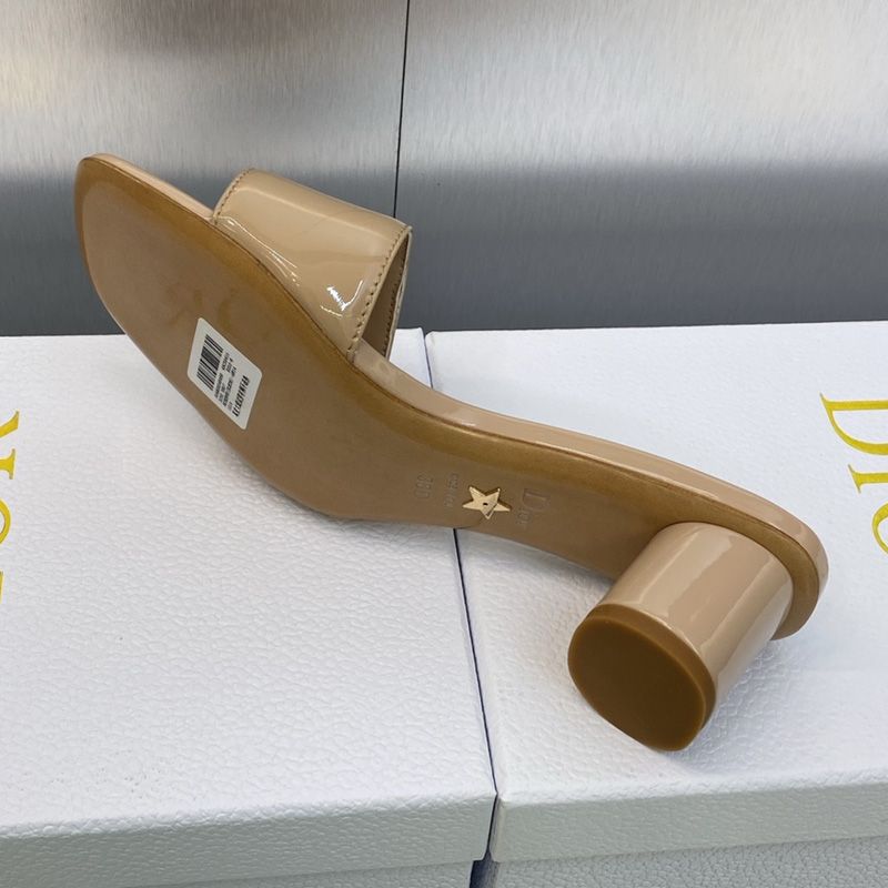 C'est Dior Slides Women Patent Leather Khaki - Image 4