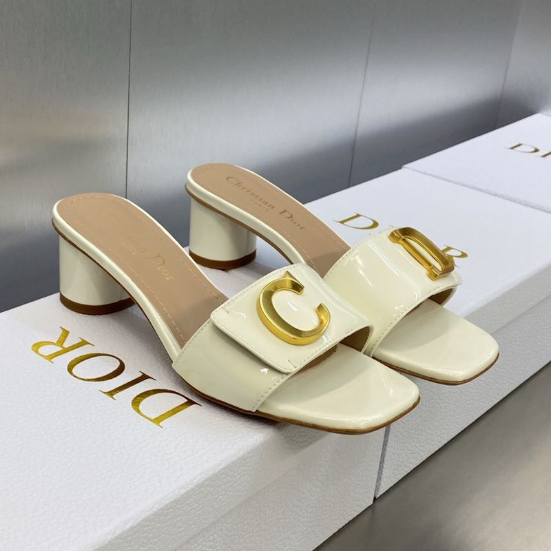 C'est Dior Slides Women Patent Leather White - Image 2