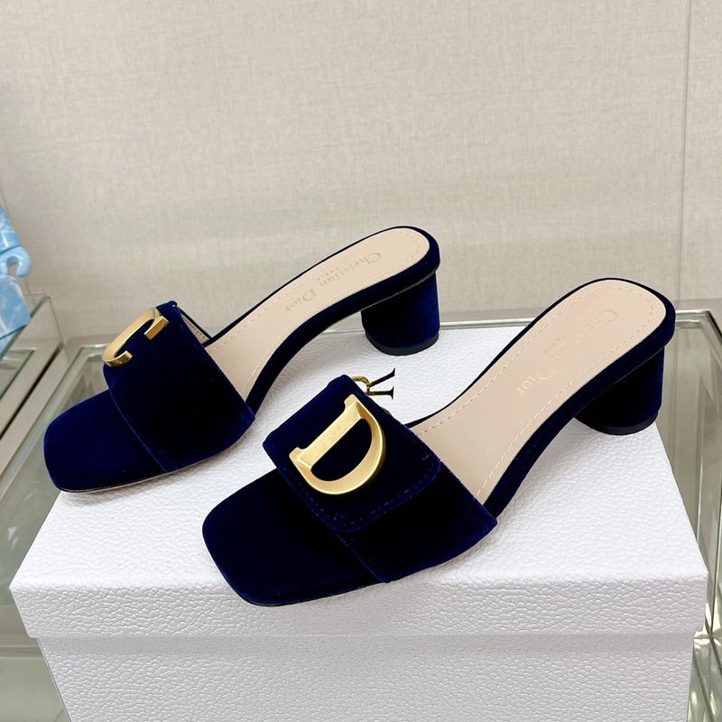 C'est Dior Slides Women Velvet Blue - Image 2