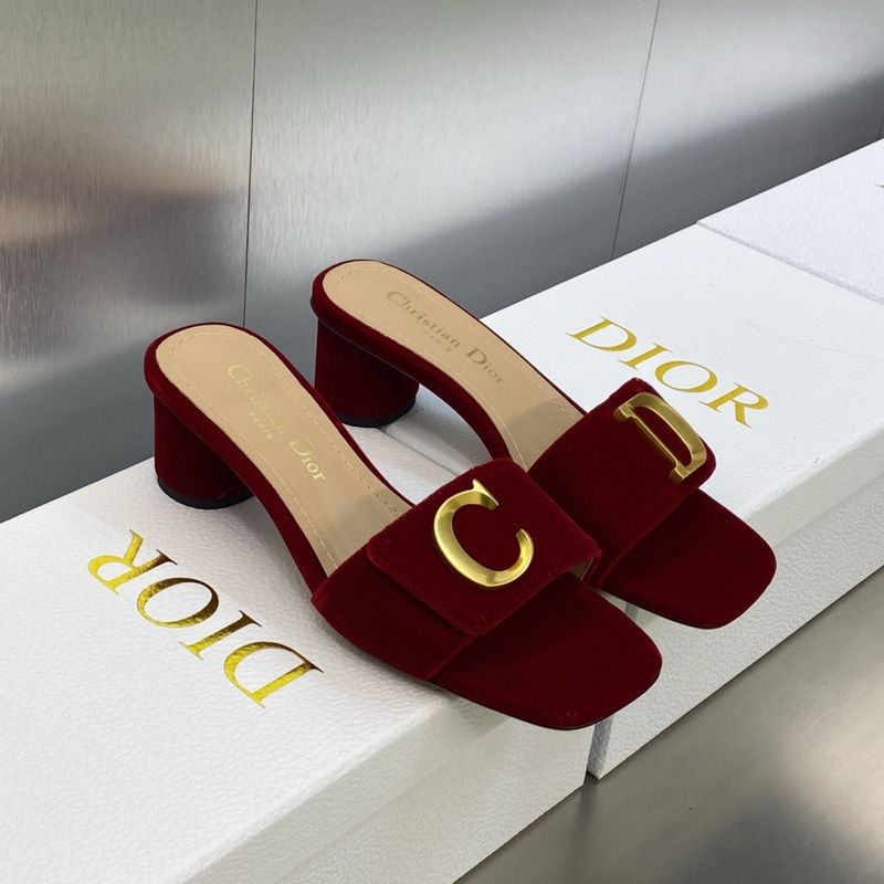 C'est Dior Slides Women Velvet Red - Image 2
