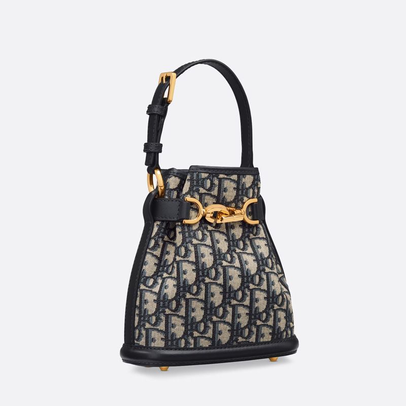 Small C'est Dior Bag In Oblique Motif Canvas Blue - Image 2