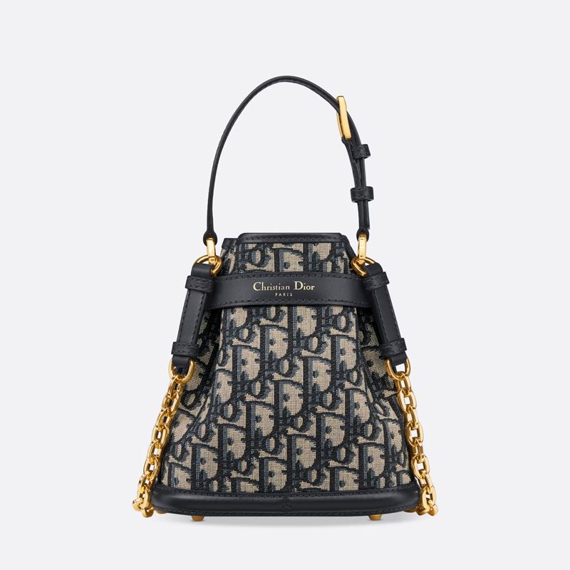 Small C'est Dior Bag In Oblique Motif Canvas Blue - Image 3