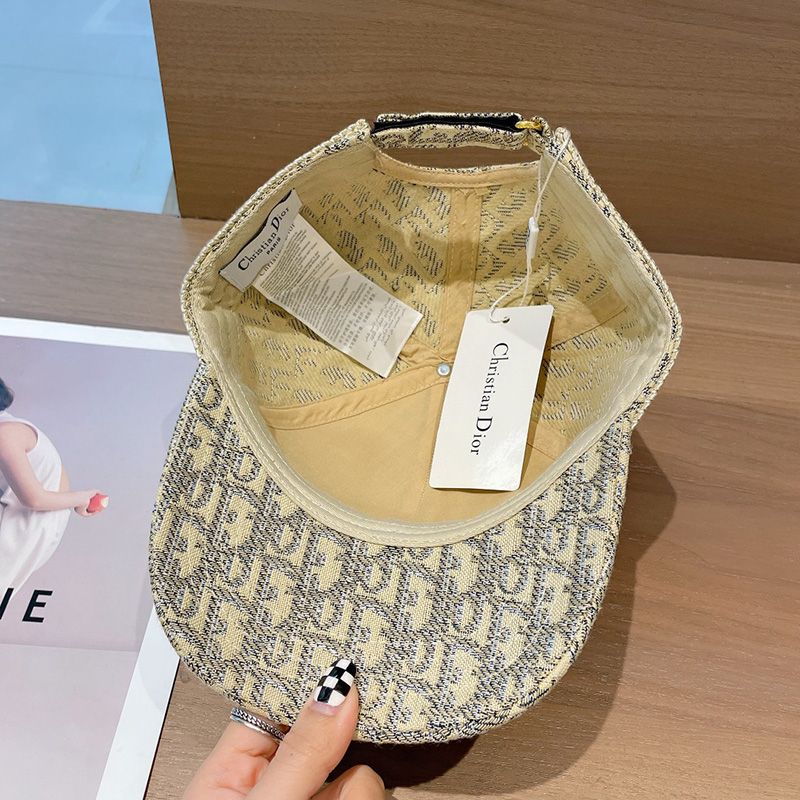 Christian Dior Baseball Cap D-Oblique Motif Cotton Khaki - Image 2