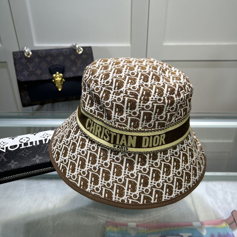 Christian Dior Bucket Hat D-Oblique Motif Canvas Brown - Image 2