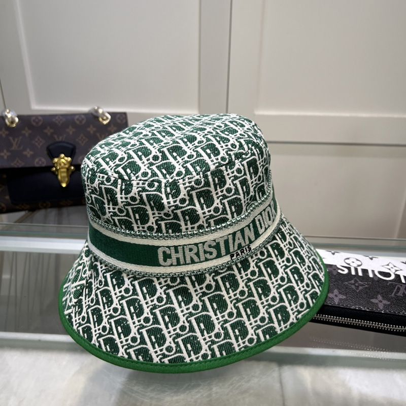 Christian Dior Bucket Hat D-Oblique Motif Canvas Green - Image 2