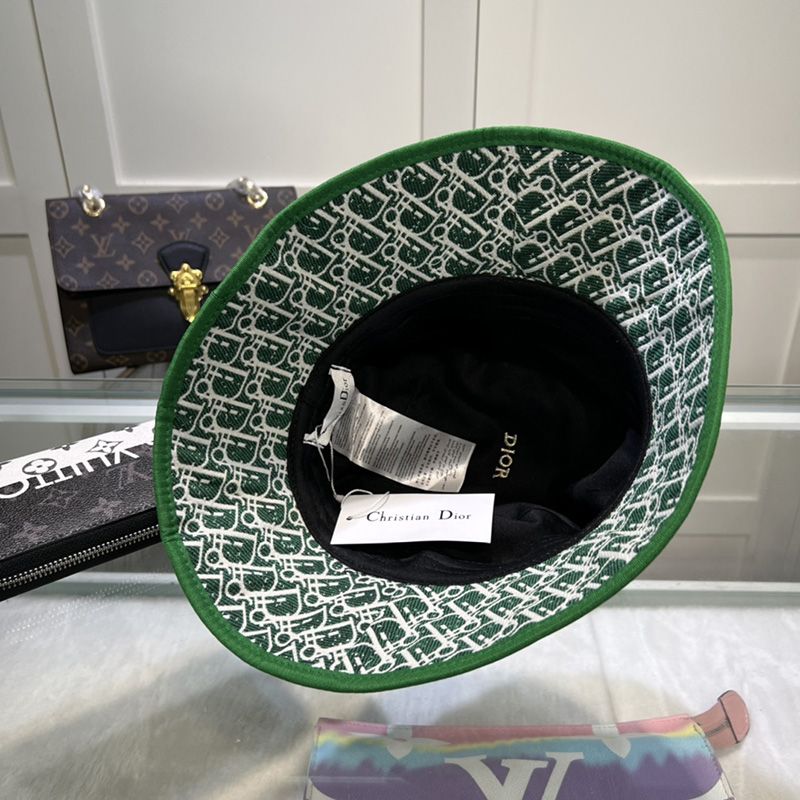 Christian Dior Bucket Hat D-Oblique Motif Canvas Green - Image 3