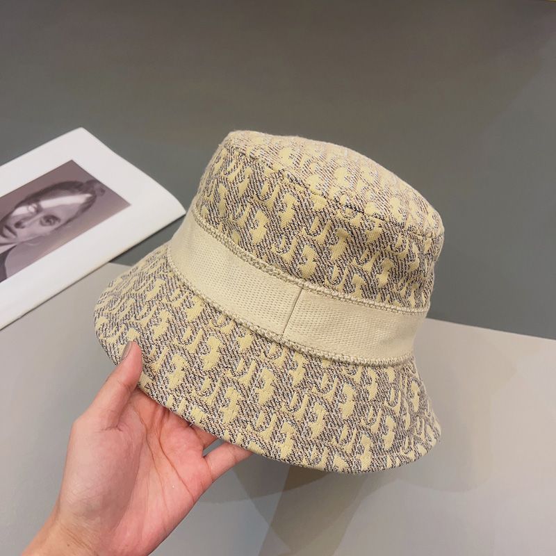 Christian Dior Bucket Hat D-Oblique Motif Cotton Khaki - Image 2