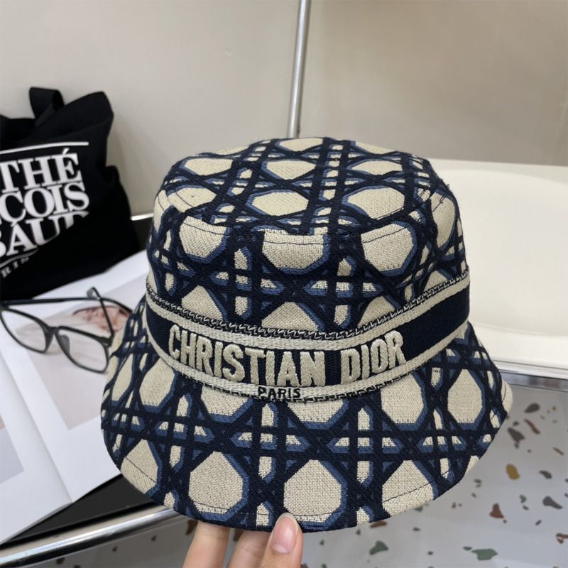 Christian Dior Bucket Hat In Macrocannage Motif Cotton Blue - Image 2