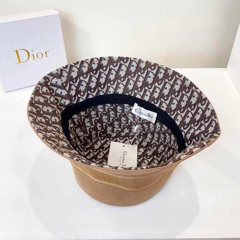 Christian Dior Bucket Hat Oblique Motif Denim Khaki - Image 3