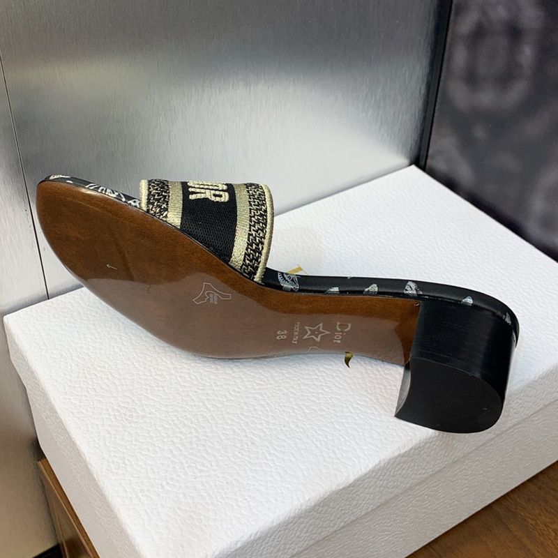 Christian Dior Dway Slides Women Gradient Butterflies Motif Canvas Black - Image 5