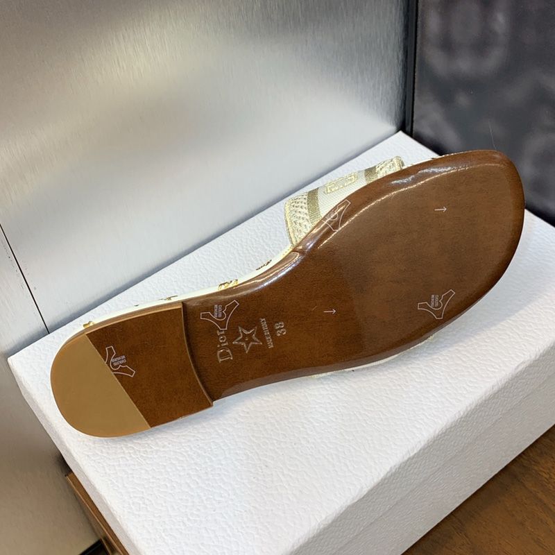 Christian Dior Dway Slides Women Gradient Butterflies Motif Canvas White - Image 3