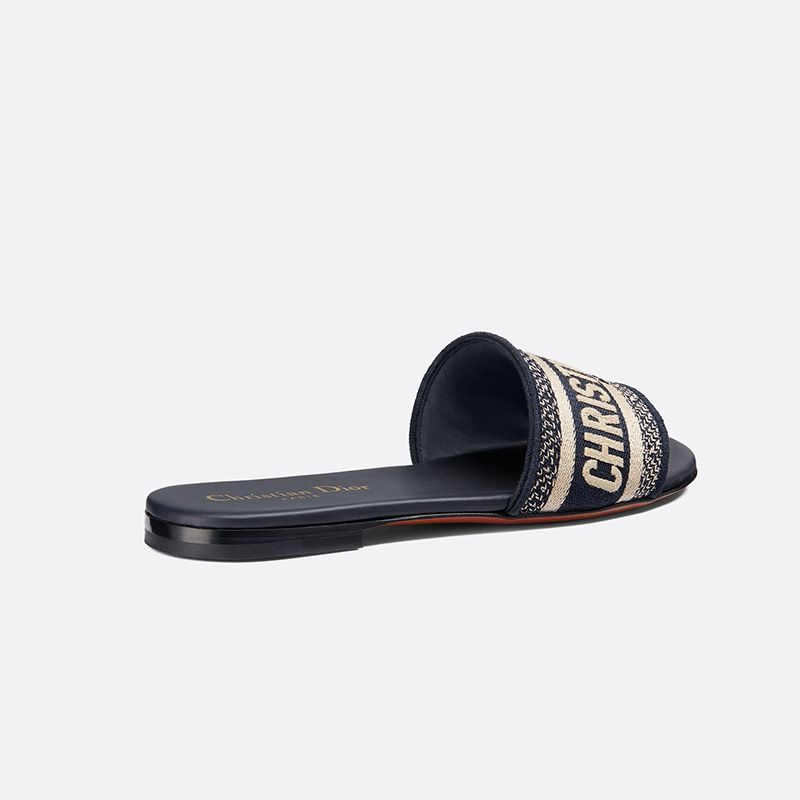 Christian Dior Dway Slides Women Canvas Blue - Image 3