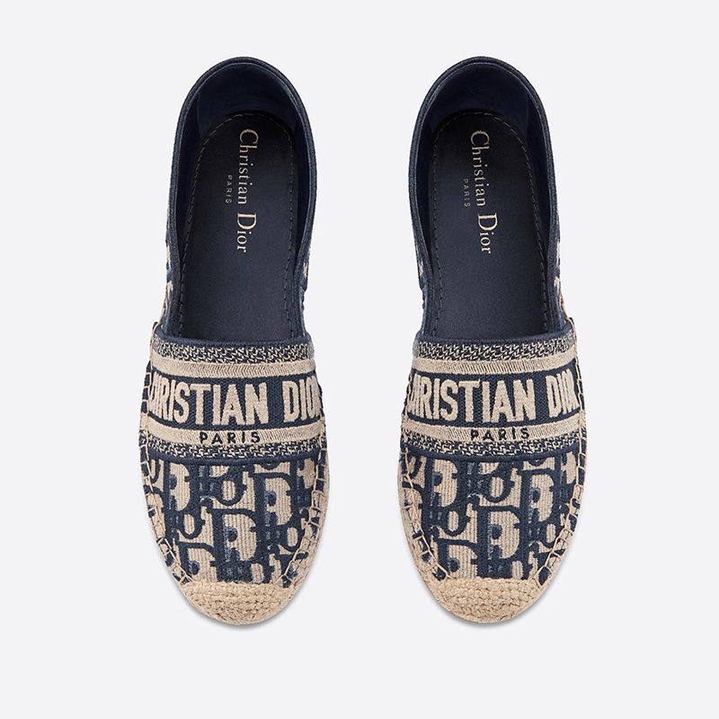 Christian Dior Granville Espadrilles Women Oblique Motif Canvas Blue - Image 2