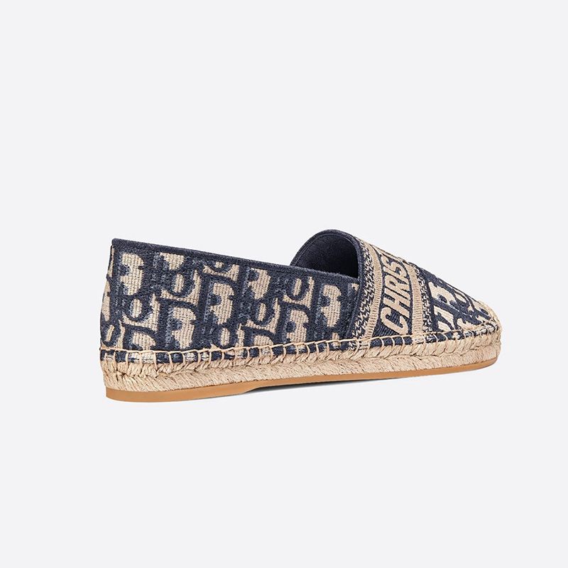 Christian Dior Granville Espadrilles Women Oblique Motif Canvas Blue - Image 3