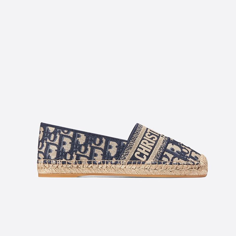 Christian Dior Granville Espadrilles Women Oblique Motif Canvas Blue - Image 4