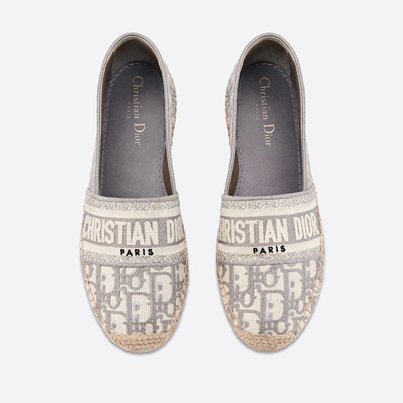 Christian Dior Granville Espadrilles Women Oblique Motif Canvas Grey - Image 2