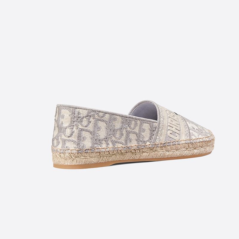 Christian Dior Granville Espadrilles Women Oblique Motif Canvas Grey - Image 3