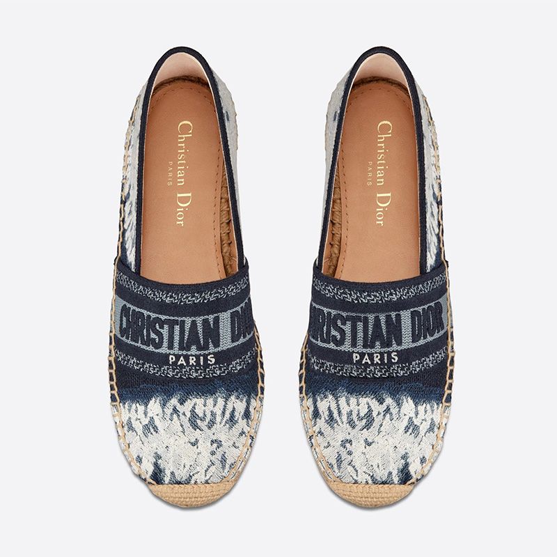 Christian Dior Granville Espadrilles Women Tie & Dye Motif Canvas Blue - Image 2
