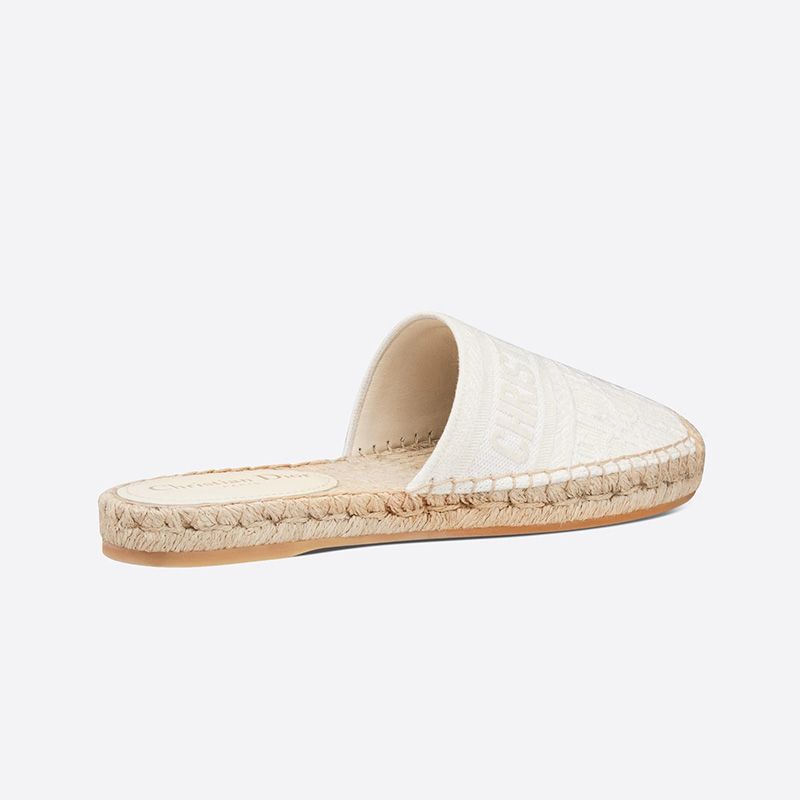 Christian Dior Granville Mules Women Oblique Motif Cotton White - Image 3
