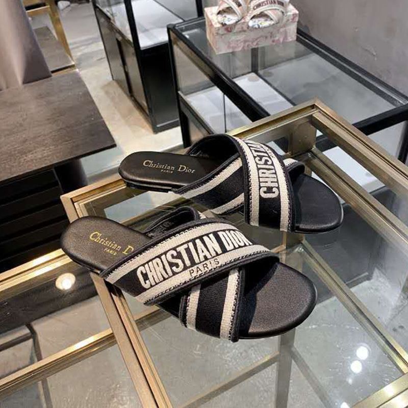 Christian Dior Granville Slides Women Canvas Black - Image 2