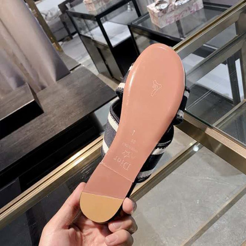 Christian Dior Granville Slides Women Canvas Black - Image 4