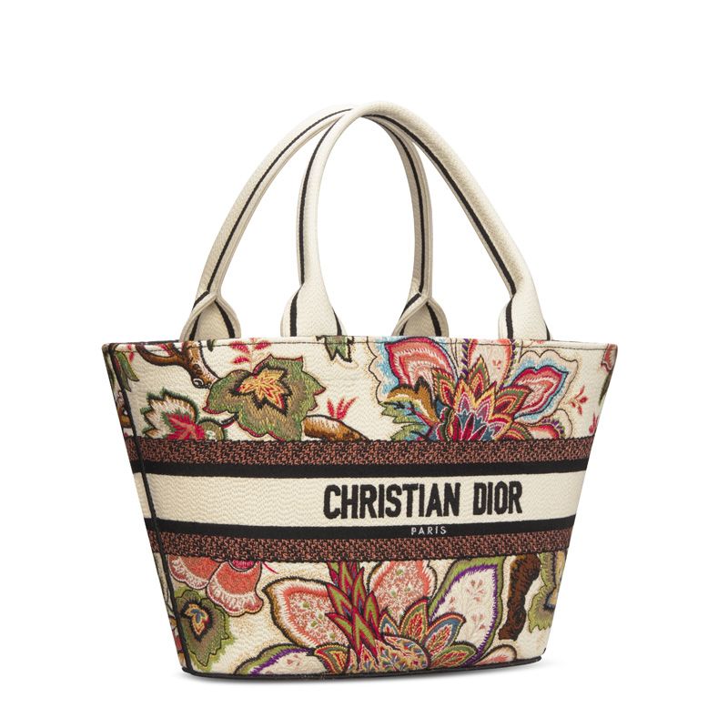 Christian Dior Hat Basket Bag In Albero della Vita Motif Canvas Multicolor - Image 3