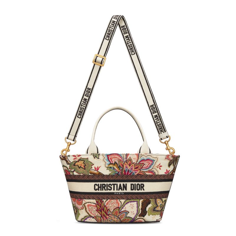 Christian Dior Hat Basket Bag In Albero della Vita Motif Canvas Multicolor - Image 5