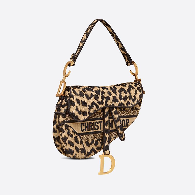 Christian Dior Saddle Bag In Mizza Motif Canvas Beige - Image 2