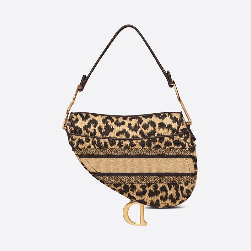 Christian Dior Saddle Bag In Mizza Motif Canvas Beige - Image 3