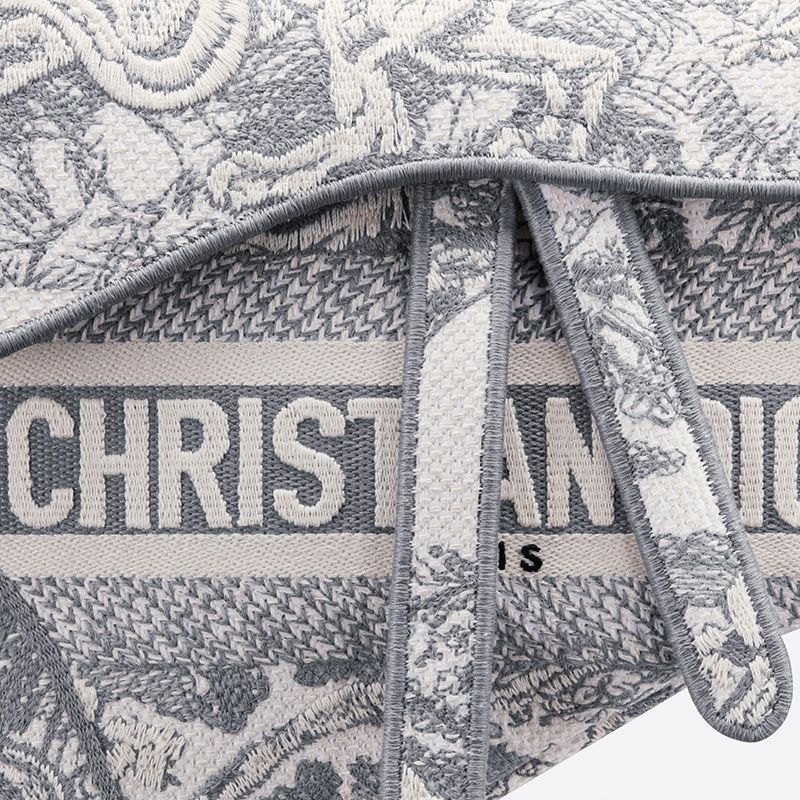 Christian Dior Saddle Bag In Toile de Jouy Motif Canvas Grey - Image 5