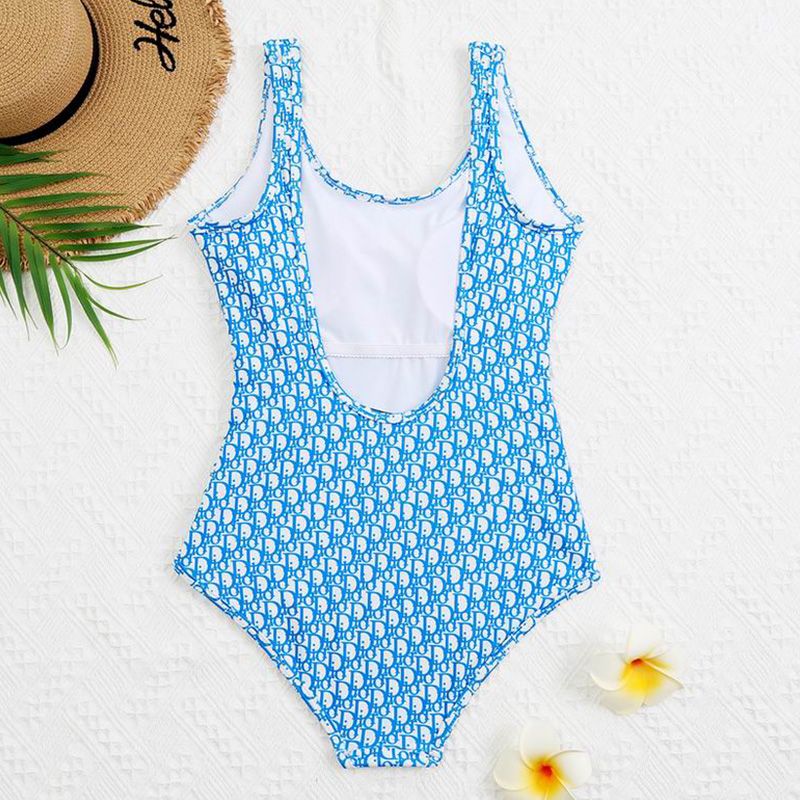 Christian Dior Swimsuit Women Oblique Motif Lycra Sky Blue - Image 2