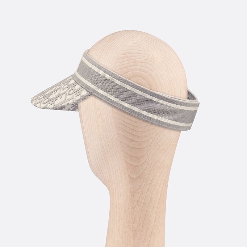 Christian Dior Visor D-Oblique Motif Cotton Grey - Image 2
