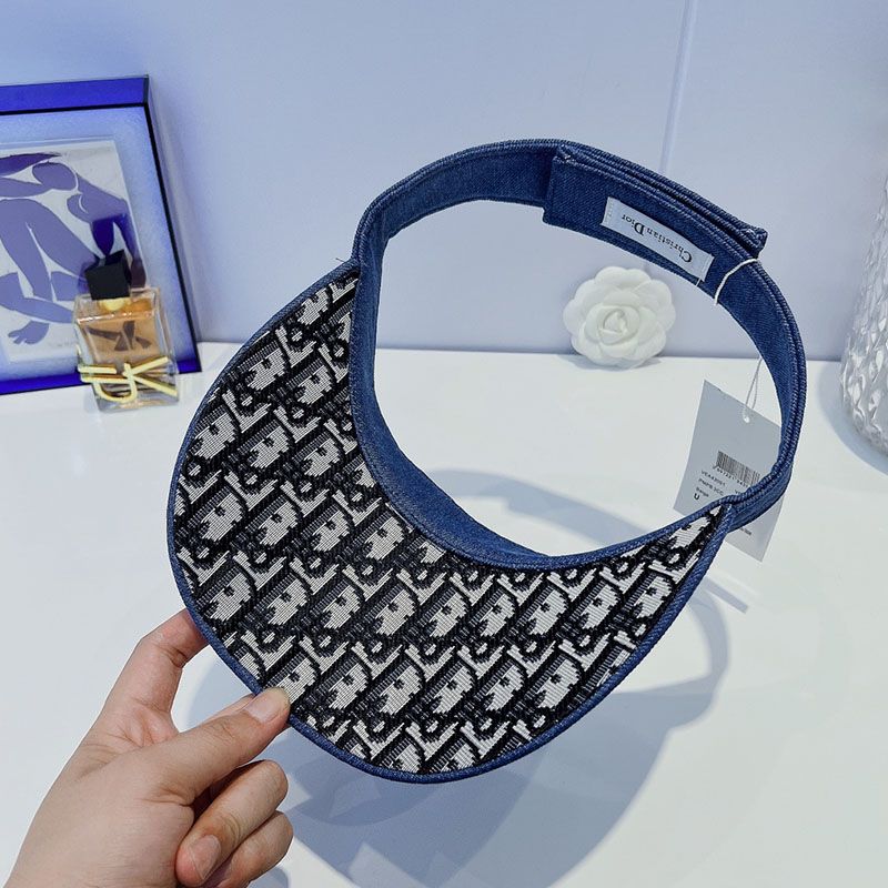 Christian Dior Visor D-Oblique Motif Denim Navy Blue - Image 2