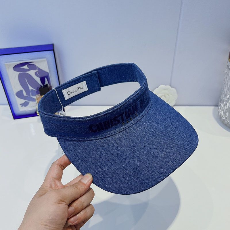 Christian Dior Visor D-Oblique Motif Denim Navy Blue - Image 3