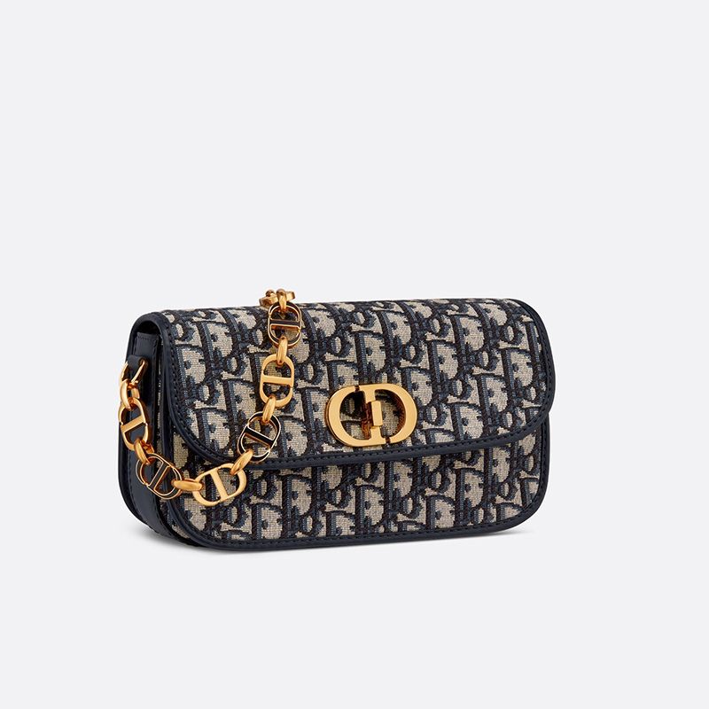 Dior 30 Montaigne Avenue Bag In Oblique Motif Canvas Blue - Image 2