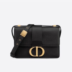 Dior 30 Montaigne Bag In Grained Calfskin Black