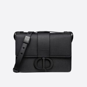 Dior 30 Montaigne Bag In Ultramatte Grained Calfskin Black
