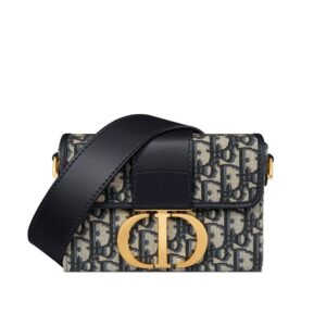 Dior 30 Montaigne Box Bag In Oblique Motif Canvas Blue