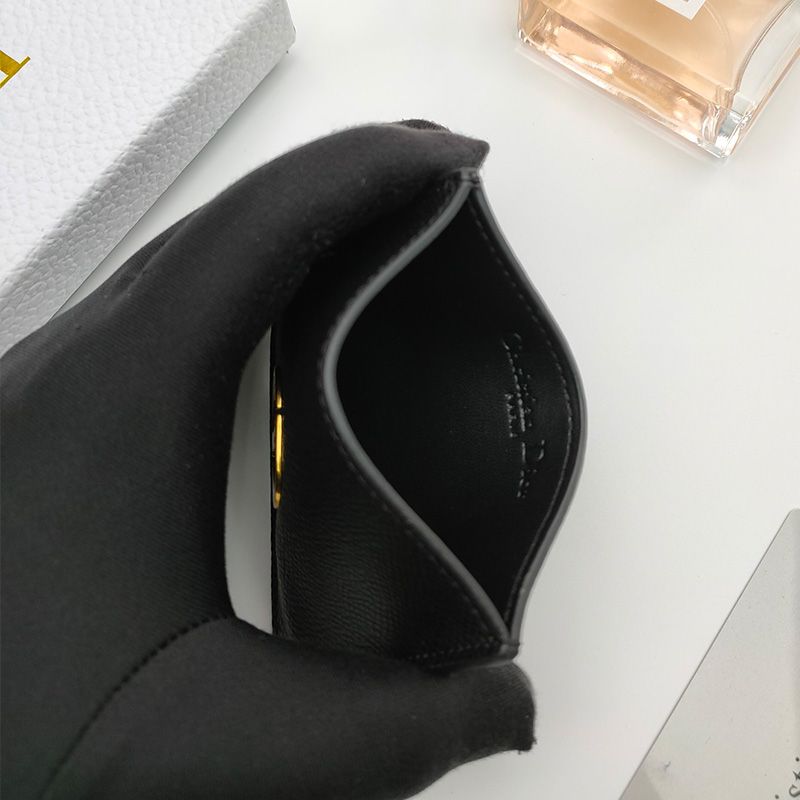 Dior 30 Montaigne Card Holder Grained Calfskin Black - Image 3