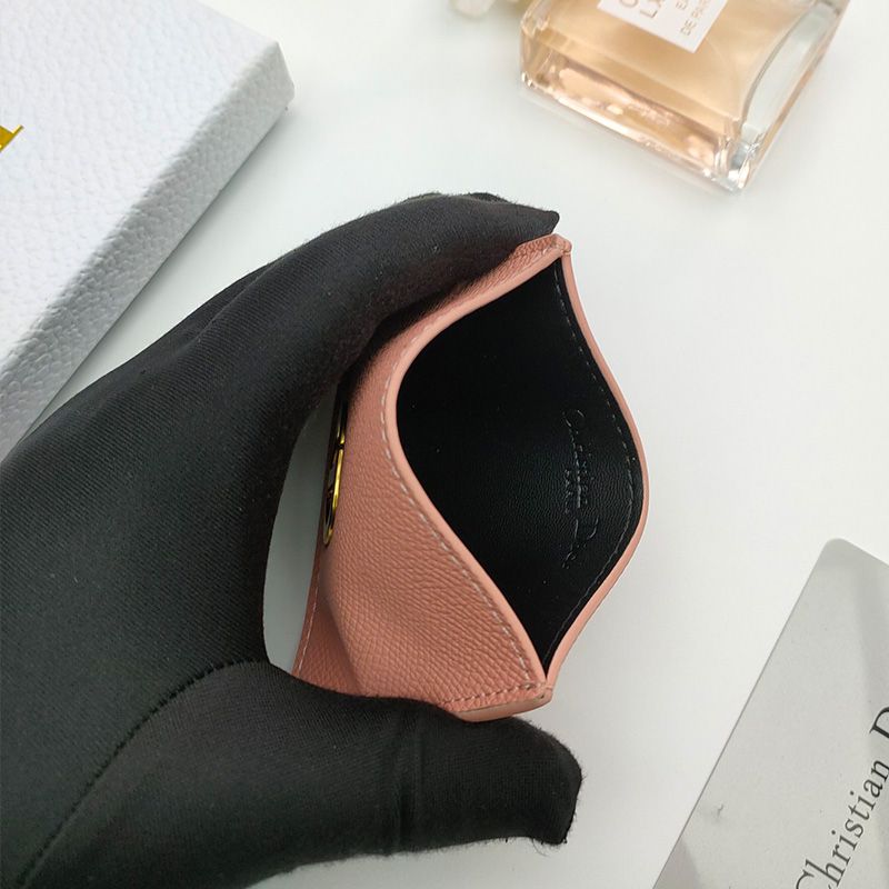 Dior 30 Montaigne Card Holder Grained Calfskin Pink - Image 3