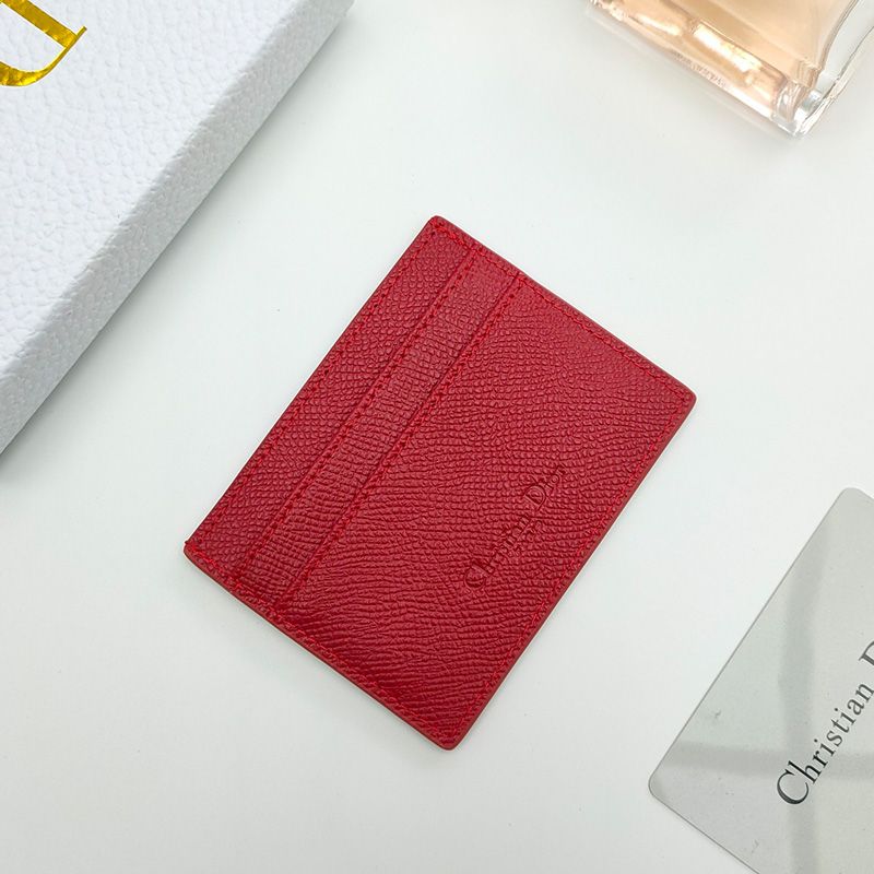 Dior 30 Montaigne Card Holder Grained Calfskin Red - Image 2