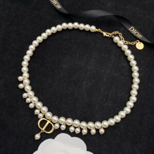 Dior 30 Montaigne Choker Resin Pearls with Metal Gold