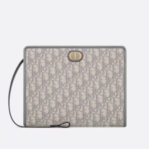 Dior 30 Montaigne Dea Pouch In Oblique Motif Canvas Grey