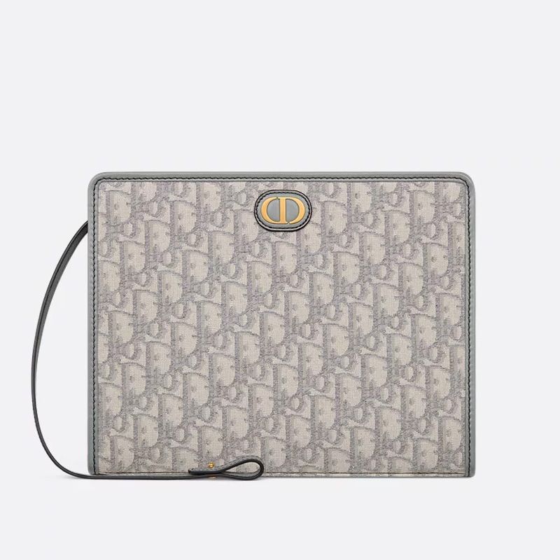 Dior 30 Montaigne Dea Pouch In Oblique Motif Canvas Grey