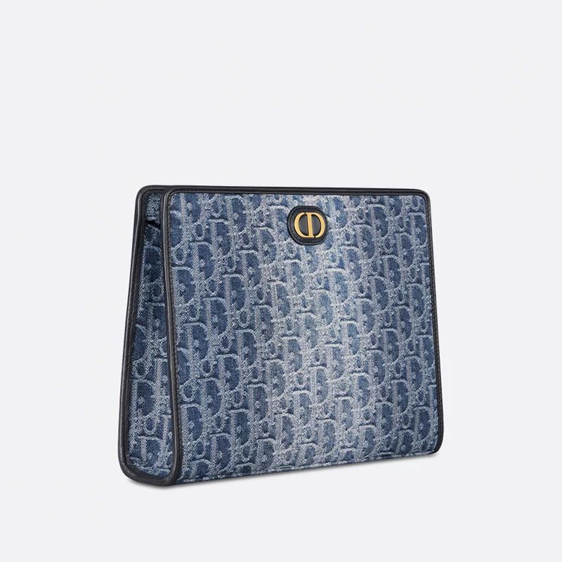 Dior 30 Montaigne Dea Pouch In Oblique Motif Denim Blue - Image 2