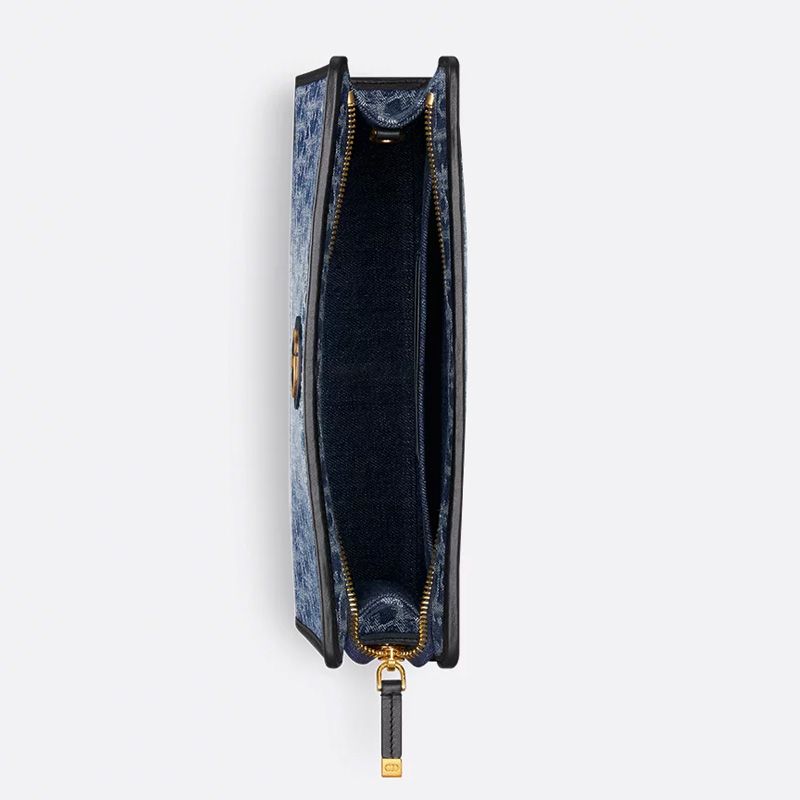 Dior 30 Montaigne Dea Pouch In Oblique Motif Denim Blue - Image 4