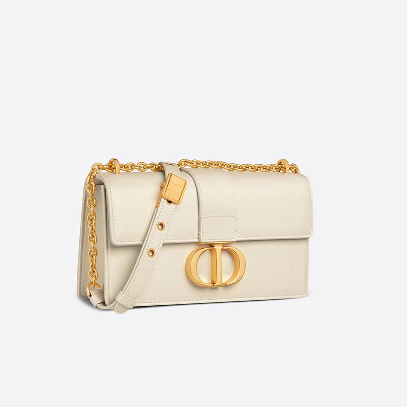 Dior 30 Montaigne East-West Bag With Chain In Calfskin White - Image 2